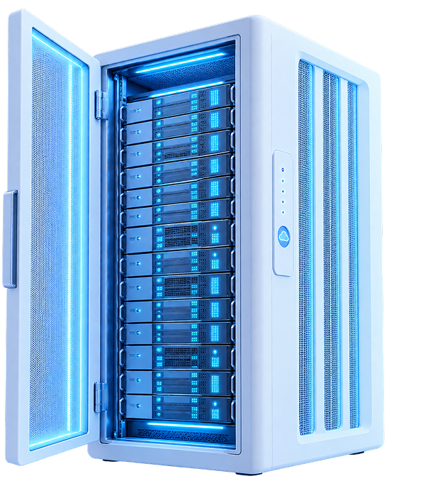 Dedicated gaming server rack in a data center